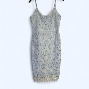 Eilly Bazar baby blue lace bodycon midi dress XL